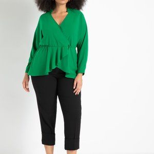 Eloquii Surplice Faux Wrap Top